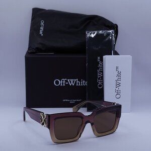 Off-White OERI14D MYSTIC 316E Square Sunglasses – Burgundy to Nude/Brown